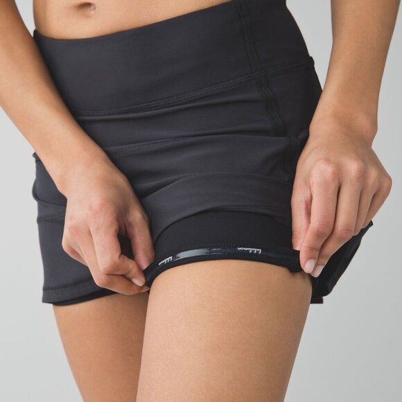 Lululemon Pace Rival Skirt II (Regular) Black- Size 8 Athletic Skirt - Picture 13 of 15